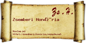 Zsemberi Honória névjegykártya